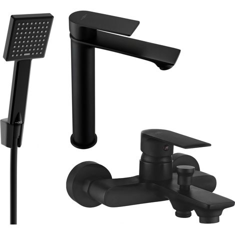 Mexen Royo R45 Badewannenset, Schwarz - 72213R45-70