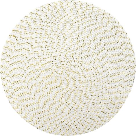Placemat Rond - 38 Cm - Non Glissant - En Polypropylène Et Polyester - Pour Table À Manger Et Cuisine - Lot De 4 (1/5)