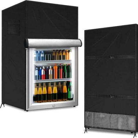 Housse de réfrigérateur, fabriquée en tissu imperméable 210D, mesurant 56x58x86 cm, avec une forte protection UV et une résistance aux intempéries. (1/5)