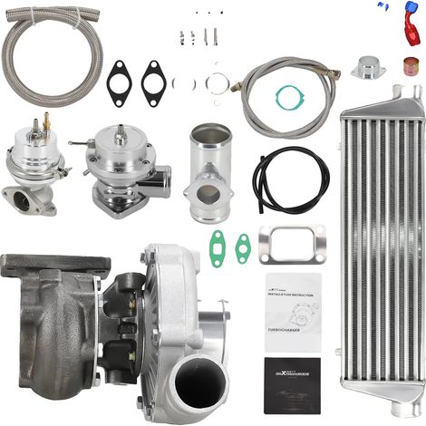Turbolader-Kit, 1,5L-3,0L Motor-Kompatibilität, bis zu 400 PS Leistung, Nassschwimmlager, komplettes Installationskit (1/5)