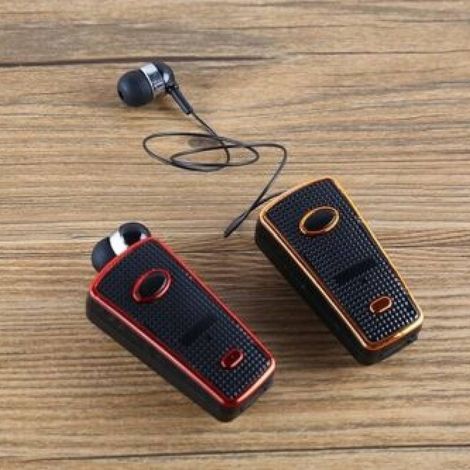Trade Shop - AKZ-Q3 CLIP-ON BLUETOOTH-KOPFHÖRER EINZIEHBARES KABEL SMARTPHONE-KOPFHÖRER -