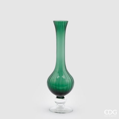 EDG Enzo De Gasperi Vaso Collolungo Righe H 40 Cm D 13 Cm Scatola Regalo Green (1/5)