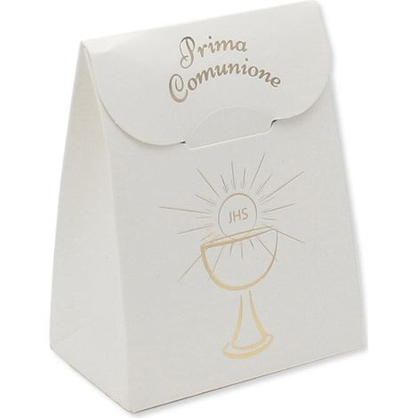 Big Party Bomboniera Scatolina Sacchetto Comunione 6 x 8 x 3,5 Cm Gold Metal Cf 25 Pz