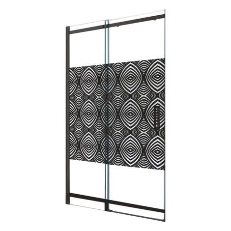 ONDEE - Mampara de baño UIMI, Mampara de baño corredera - Vidrio templado - acabado negro mate - 100cm