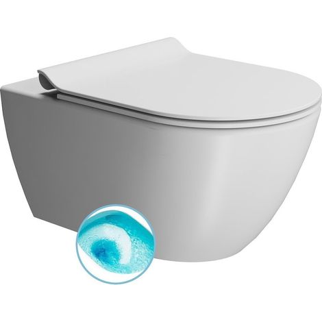 WC suspendu PURA, Swirlflush, 36x55cm, blanc double mat (1/4)