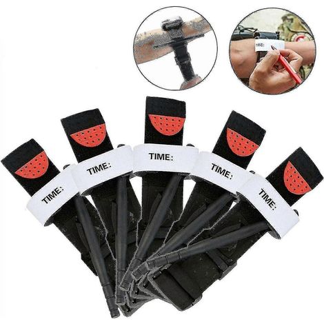Kit de premiers secours d'urgence pour activités de plein air : 10 garrots à application rapide d'une seule main - 5 pièces (1/5)