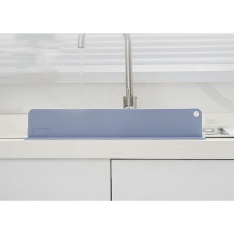 Blauer, spülbeckenkompatibler Spritzschutz aus Silikon, wiederverwendbarer Küchenabweiser (1/5)