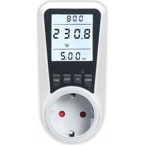 SHINING HOUSE Wattmètre Prise Compteur d'Énergie, Consommation d'Énergie avec 7 Modes Surveillance, Écran LCD Rétroéclairé, Prise Consommation Electrique pour Économie d'Energie, Surcharges de P (1/5)