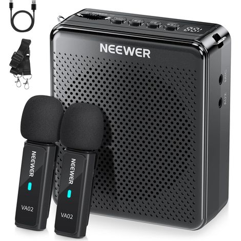 Amplificateur Vocal avec Microphone sans Fil, kit Micro et mégaphone Haut-Parleur Portable Mini USB C Rechargeable Anti-Bruit, 10 Heures, portée de 15 m pour la Salle d'enseignants (1/5)