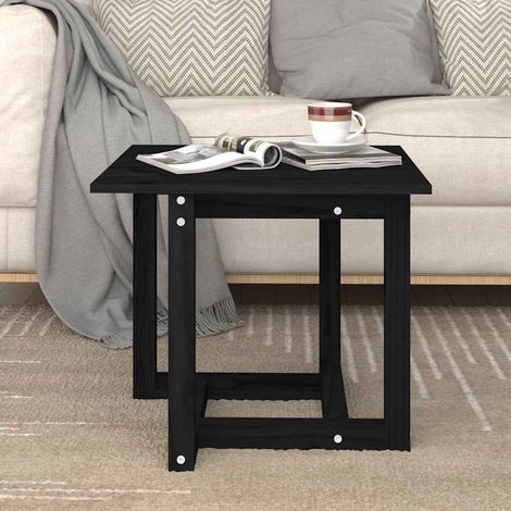 vidaXL Coffee Table Black 50x50x45 cm Solid Wood Pine (1/5)