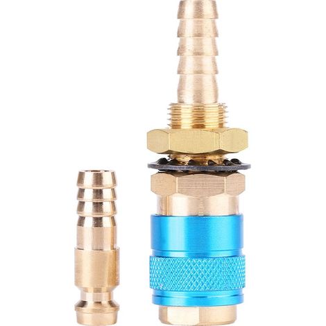 Raccord embout rapide laiton – bleu – torche soudage MIG/TIG (1/5)
