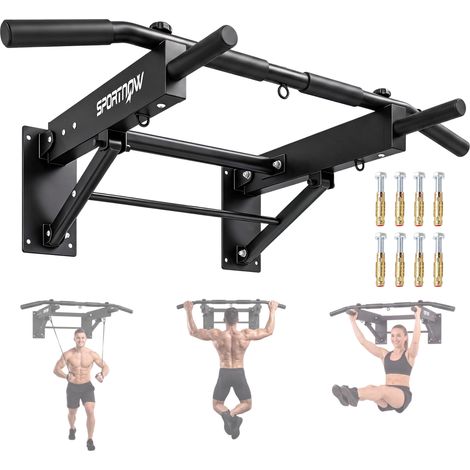 SPORTNOW Pull Up Bar Wall Mounted, Folding Chin Up Bar, Max Load 120 kg