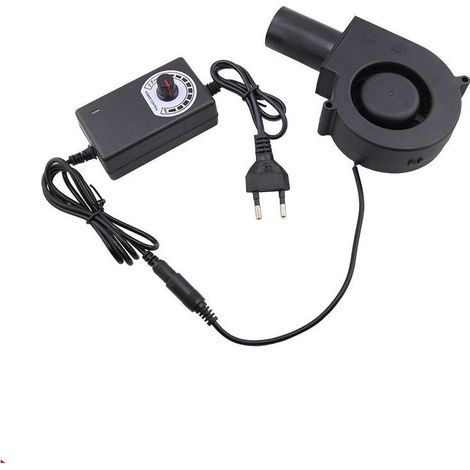 Ventilateur Turbine,Ventilateur Radial Réglable avec Variateur de Vitesse et Sortie d'air, pour Cheminées, Pique Niques, Camping, Barbecues, Climatisation et Ventilation (1/5)