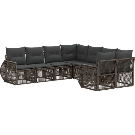 Ensemble de canapé de jardin 8 pc 8-Nombre de places Gris vidaXL (1/5)