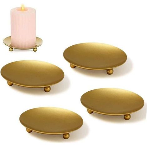 Bougeoir - Doré - 10 cm - Métal - Décoration Intérieure (1/4)