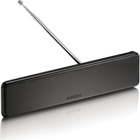Antena de TV de interior con ganancia ajustable, cable coaxial de 1,8 m, 75 ohmios, 3G/4G, DVB-T/T2 (1/2)