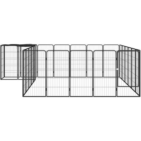 Maison Exclusive - Jaula perros 26 paneles acero recubierto polvo (1/5)