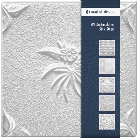 Marbet Design dalles plafond en polystyrène EPS 6 décors différents 50x50cm paquet économique: Natura, Forfait maximum (meilleur prix)