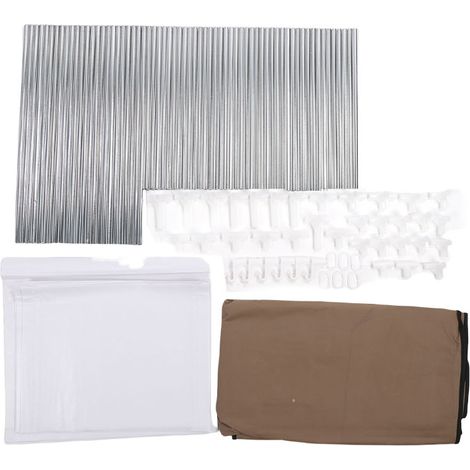 Armoire Portable Penderie Rangement Vêtements – Avec Couverture Étages, Café (1/4)