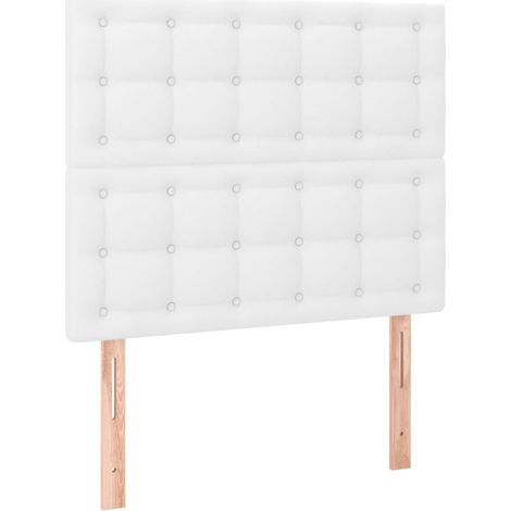 Maison Exclusive - Cabecero de cama blanco 100x5x118/128 cm piel