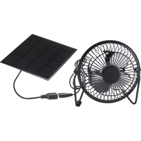 5 W USB-Solarpanel-betriebener USB-Tischventilator, kleiner Außenventilator für Zuhause, Büro, Laptop, PC, Tisch (1/5)