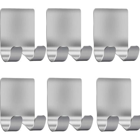 Porte-rasoir argenté, crochet pour rasoir, support de douche (lot de 6), auto-adhésif (1/5)