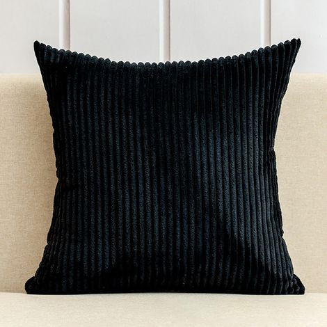 Coussin Décoratif - Housse de Coussin en Polyester Gris Rayé - 55 x 55 cm - Pour Salon Chambre - Lot de 2