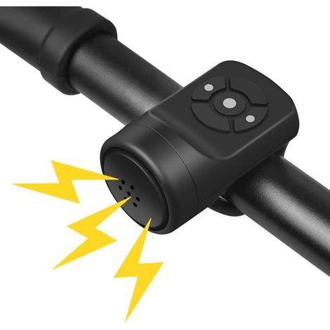 Ecleanfy - Sonnette de Vélo Électrique, Alarme de Klaxon Électronique Sonnette de Vélo 120dB,Étanche IPX4 Klaxon de vélo de Charge USB