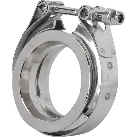 Colliers en V en acier inoxydable avec brides, adaptés aux tuyaux d'échappement automobiles (2,0 pouces - 51 mm). (1/5)