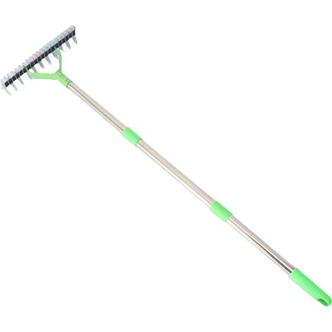 Râteau à chaume 3 sections en acier inoxydable, scarificateur pour gazon, idéal pour enlever l'herbe morte. (1/5)