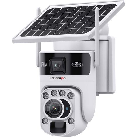 Caméra de surveillance solaire extérieure LS VISION S28, PTZ avec zoom 20x, vision nocturne infrarouge 40 m, audio bidirectionnel, alarme intelligente, panneau IP66, application UBox, stockage cloud e (1/5)
