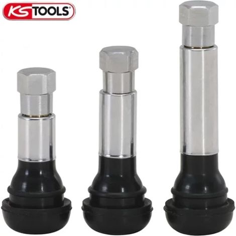 Valve pour pneu tubeless Ø11.5 x 43 mm sortie d'air chromée lot de 100 pièces (1/3)