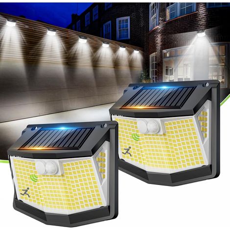 Lampe Solaire Exterieur Détecteur Mouvement: 248 LED Solaire Lumiere Exterieur IP65 Etanche éclairage 270° Sécurité sans Fil lampe Mural Applique Exterieur pour Jardin Garage Lot de 6 (1/5)