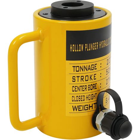 Cric à Cylindre Hydraulique, Capacité 20T, Durable et Portable, Jaune (1/2)