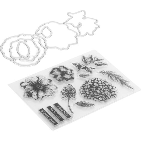 Sceau transparent à motif floral en TPR pour la création de cartes et la décoration d'albums photo et de scrapbooking.