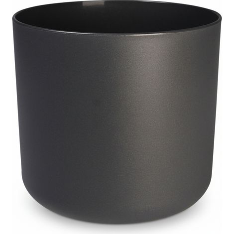 Cache-pot de fleurs intérieur au design moderne et finition soft, anthracite, Ø 22 x H 20 cm - PANGIVO (1/5)
