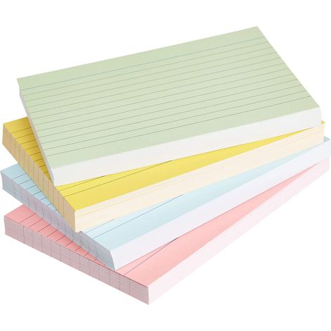 Amazon Basics Cartes d’index lignées A6, Couleurs fluo assorties, Lot de 200 (1/5)
