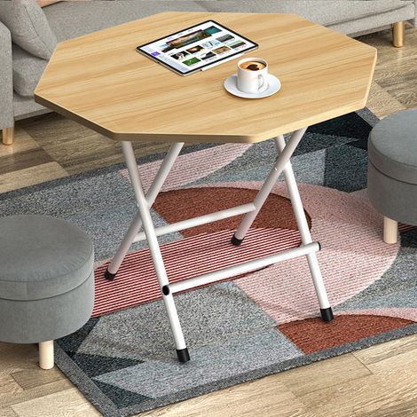 Table octogonale pliante 60 x 60 x 50 cm pour petit appartement, table à manger simple pour dortoir et chambre (1/3)