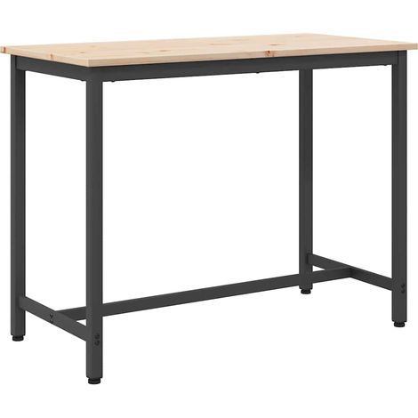 Mesa Natural 100 x 50 x 77 cm Madera Ingenierizada y Acero vidaXL