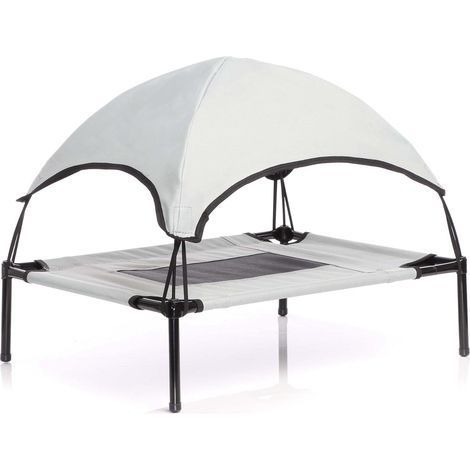 1 Transat pour chien avec toit, Lit surélevé en tissu Oxford, Protection solaire, Pour jardin et voyage (1/5)