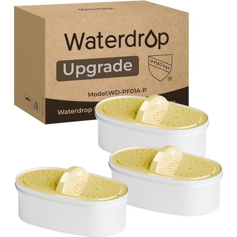 Waterdrop Cartouches De Filtre À Eau WD-PF01A-P, Filtres De Remplacement pour Tous Les Waterdrop Jugs et Dispenser, Certifié NSF 53&42&372, Réduit Chlore, Cadmium, Cuivre, Mercure (1/5)