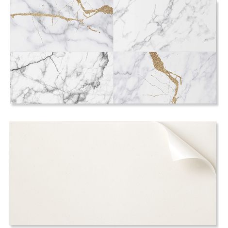 Vinilo autoadhesivo para decoraci贸n de paredes interiores, 100x50 cm, dise帽o de m谩rmol con vetas.