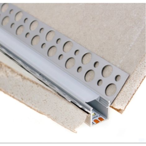 Profilo angolare da incasso per cartongesso in alluminio per strip led a scomparsa 2 metri Angolo interno