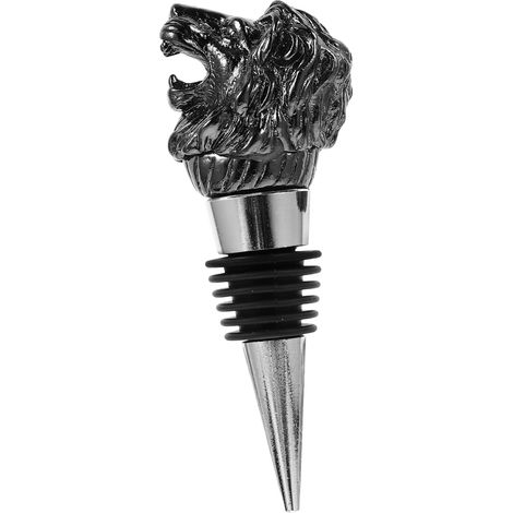 Bouchon hermétique pour vin - étanche - noir - inox/silicone (1/5)