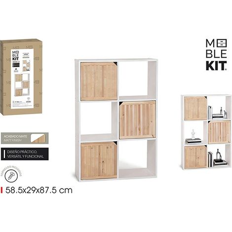 ESTANTERIA 6 CUBOS 3 PUERTAS