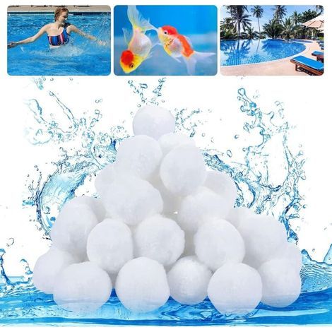 Charge filtrante de piscine Balle Filtrante Piscine 1000g - Balles de Filtration Équivalent à 36KG Filtre à Sable, Balles Filtrantes Filtre Balls Réutilisables, (1/5)