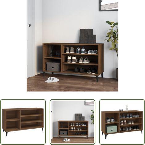 Schuhschrank -  Schuhregal Braun Eichen-Optik 102x36x60 cm Holzwerkstoff (1/5)