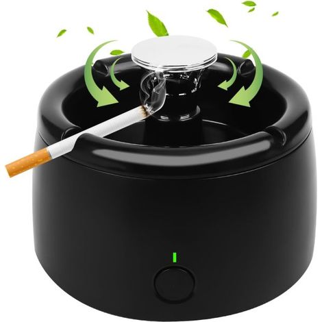 Cenicero sin humo para uso en interiores, cenicero purificador de aire que elimina el humo para fumadores en interiores. (1/5)