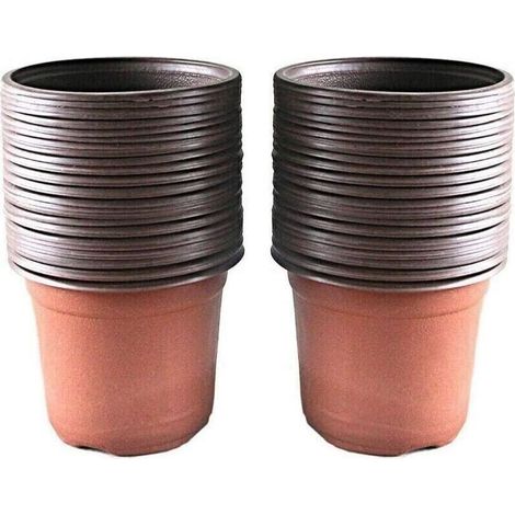 Lot de 100 pots en plastique pour semis et plantes, 10 cm，Doux et déformable, pas facile à casser (1/4)