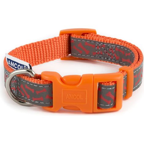Ancol Collar Reflective Bone Orange - 20-30 - 583984 (1/5)